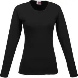Ladies Long Sleeve Portland T-Shirt Black